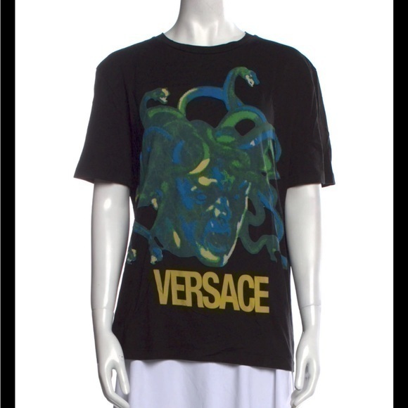 Versace Size X-Small Crew Neckline Short Sleeve Medusa‎ Graphic Tee Shirt Black - Picture 1 of 7